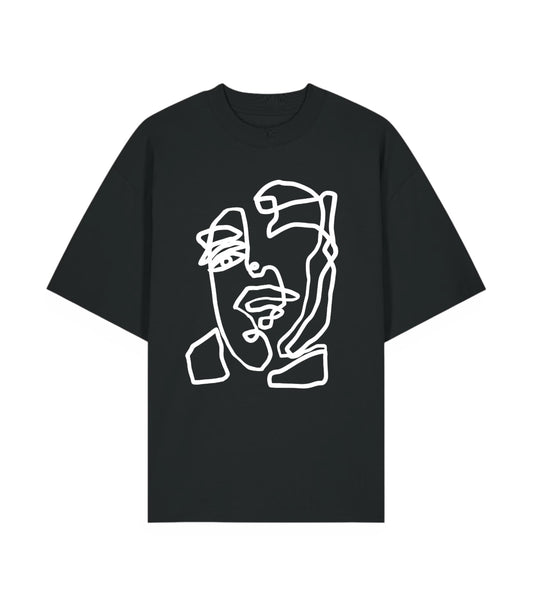 “LINES” OVERSIZED T-SHIRT | BLACK