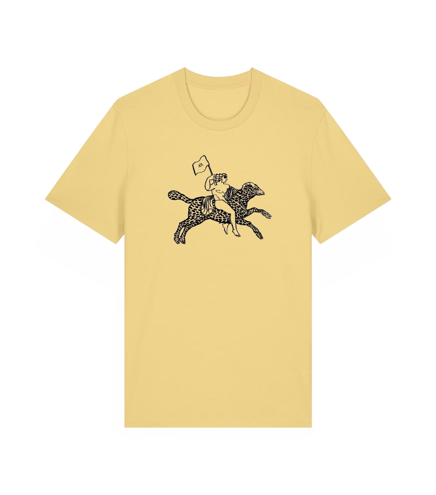 SYROS T-SHIRT - MYTHOLOGY PRINT | BUTTER YELLOW