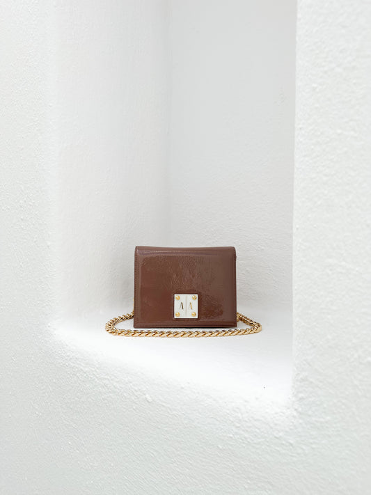 ARIAN BAG | LATTE BROWN PATENT LEATHER