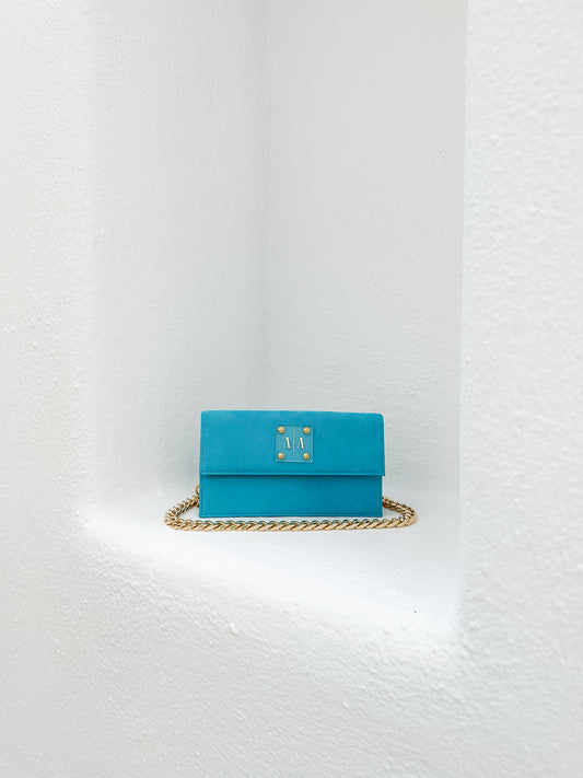 LOULOU BAG | TURQUOISE BLUE EMBOSSED LEATHER