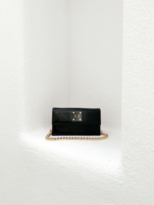LOULOU BAG | BLACK CRINKLE PATENT LEATHER
