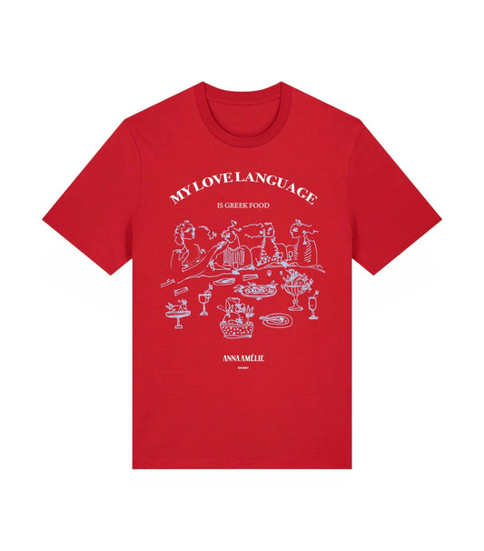 “MY LOVE LANGUAGE” CLASSIC T-SHIRT | TRUE RED