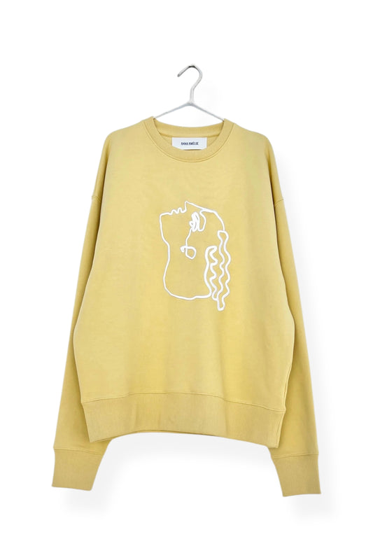 CHRYSOS SWEATER - WHITE EMBROIDERED | BUTTER YELLOW