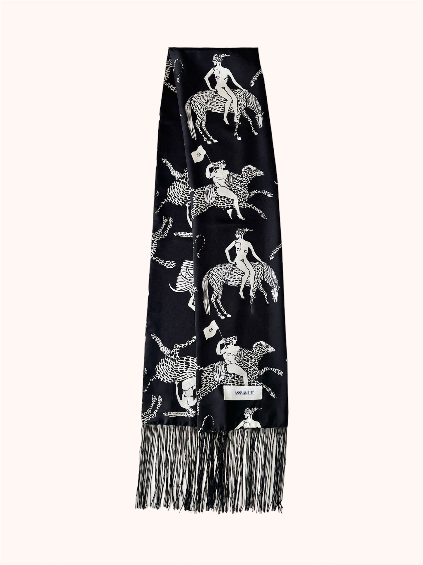 OPERA SCARF - MYTHOLOGY PRINT | BLACK