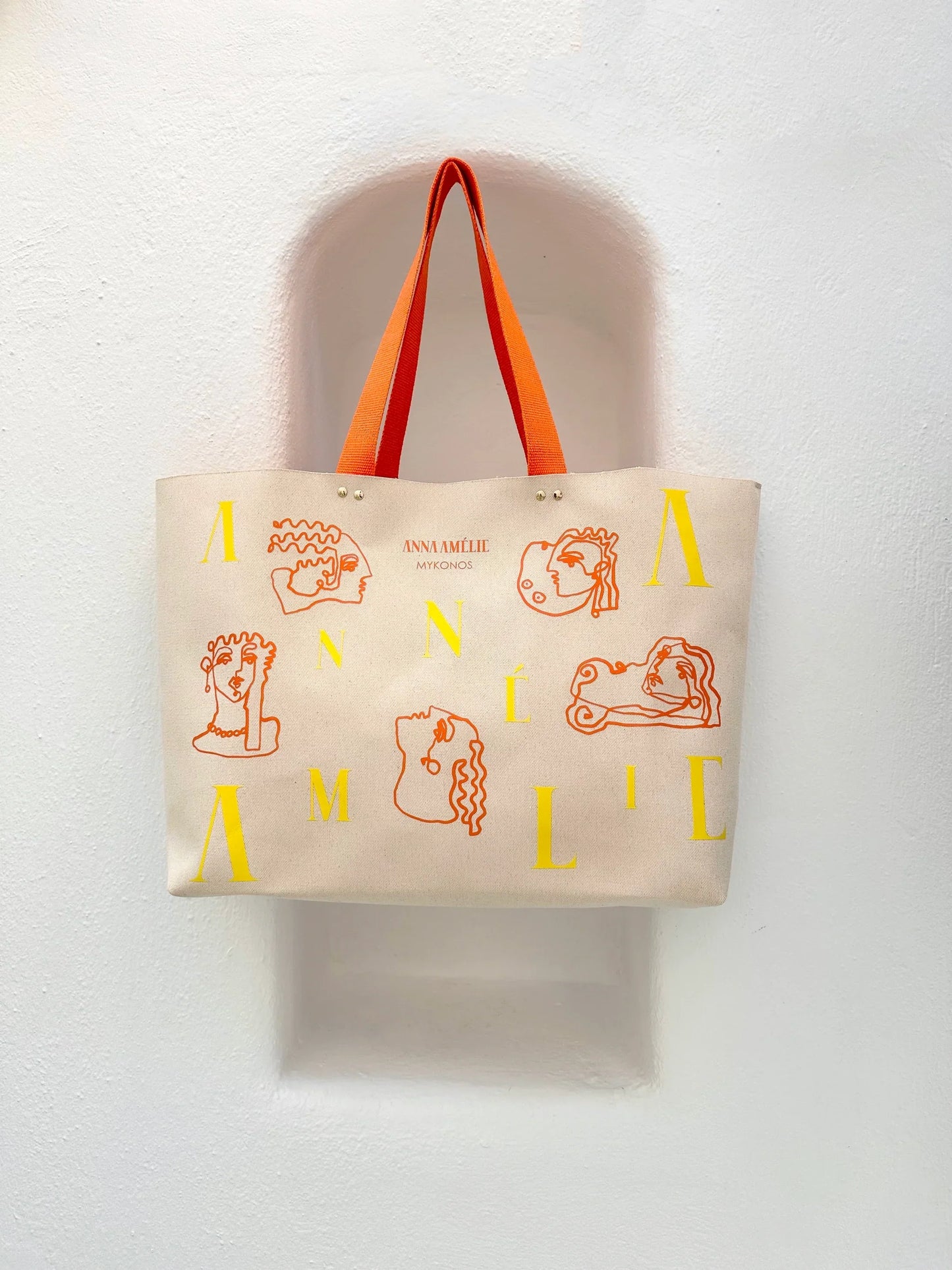 Sample Sale - STUDIO TOTE “XL” - BEACH DAY PRINT | ORANGE & YELLOW