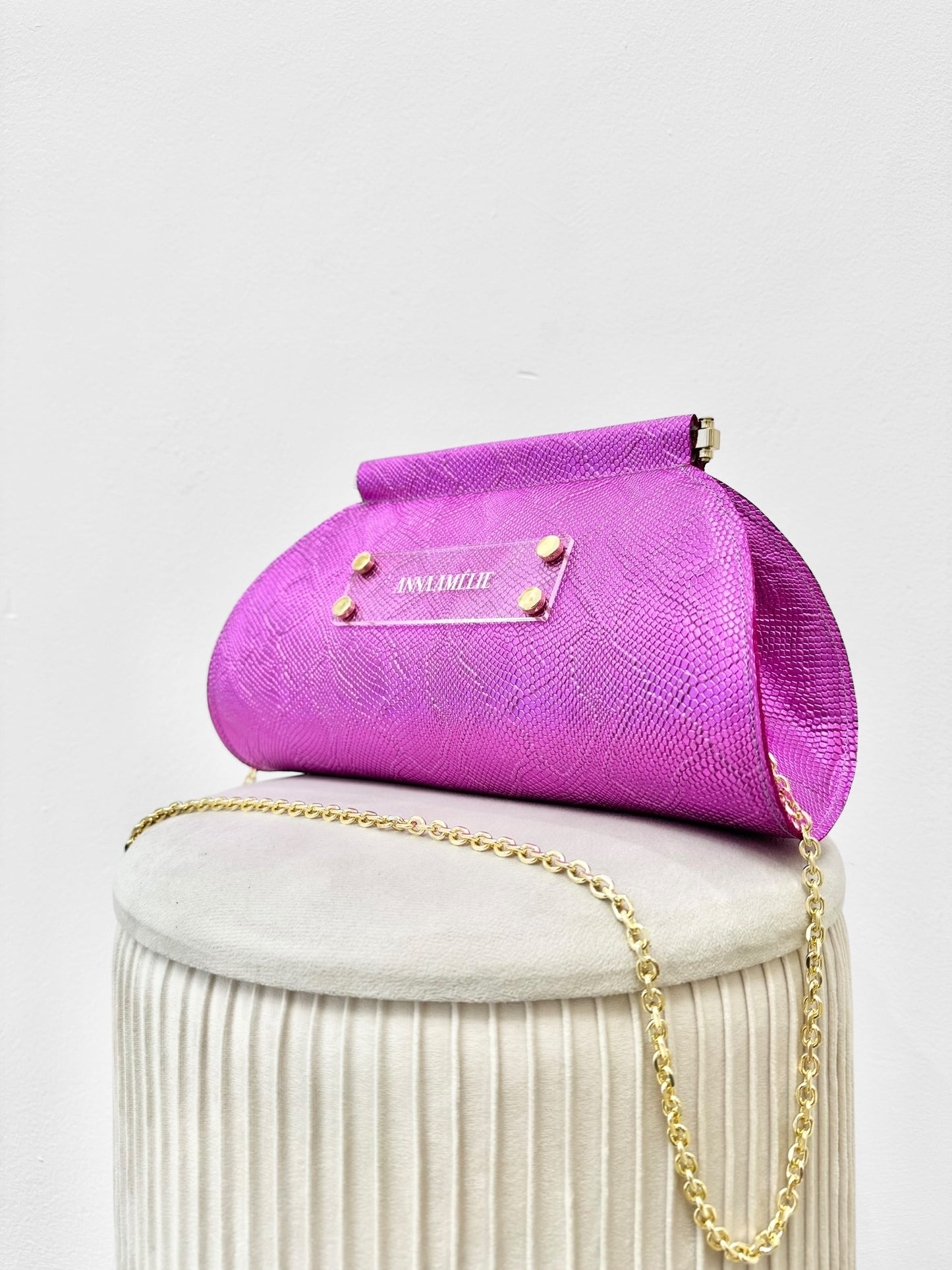 ANGIE BAG - UNIQUE SPECIAL EDITION | FUCHSIA METALLIC SNAKE