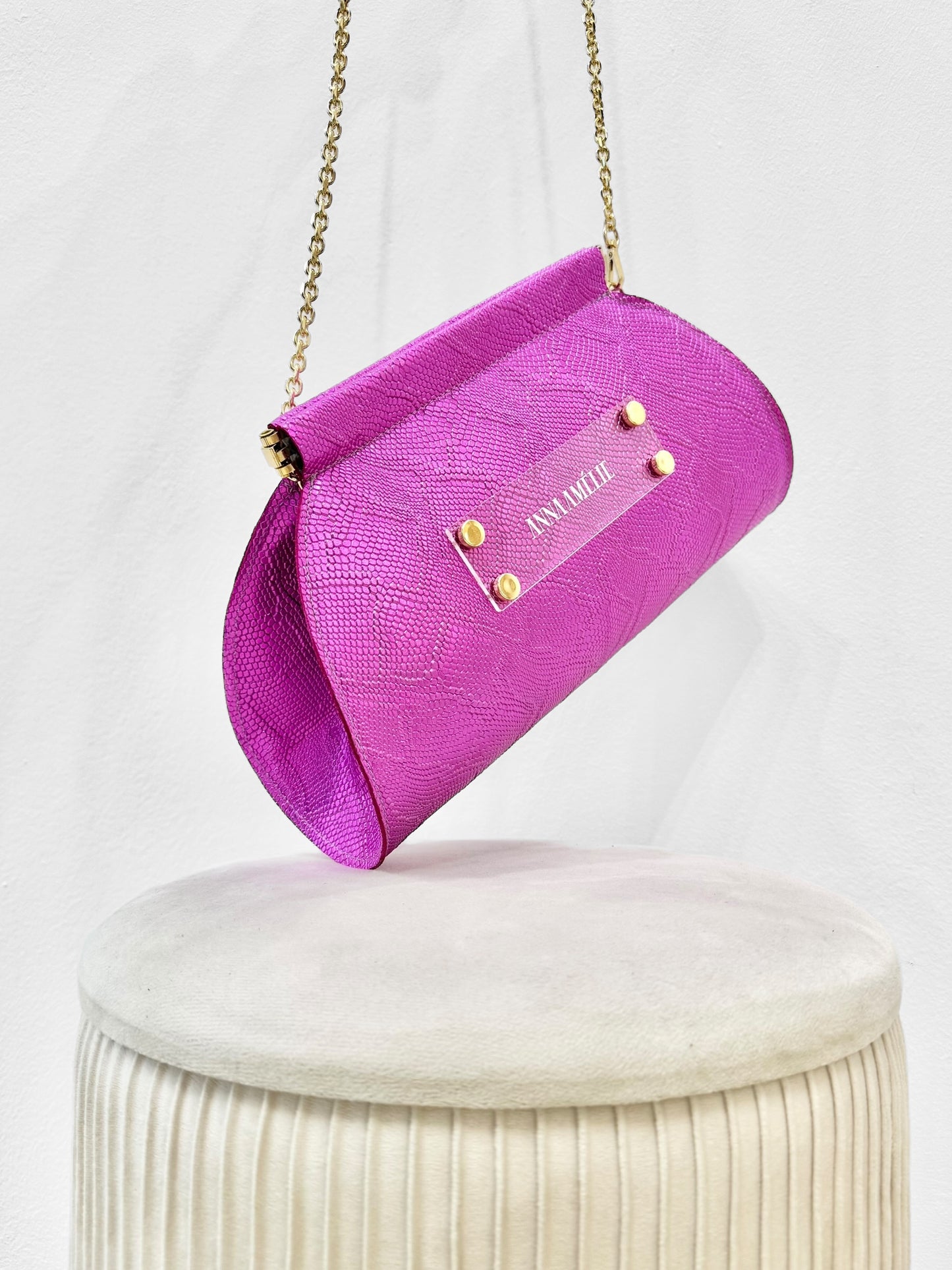 ANGIE BAG - UNIQUE SPECIAL EDITION | FUCHSIA METALLIC SNAKE