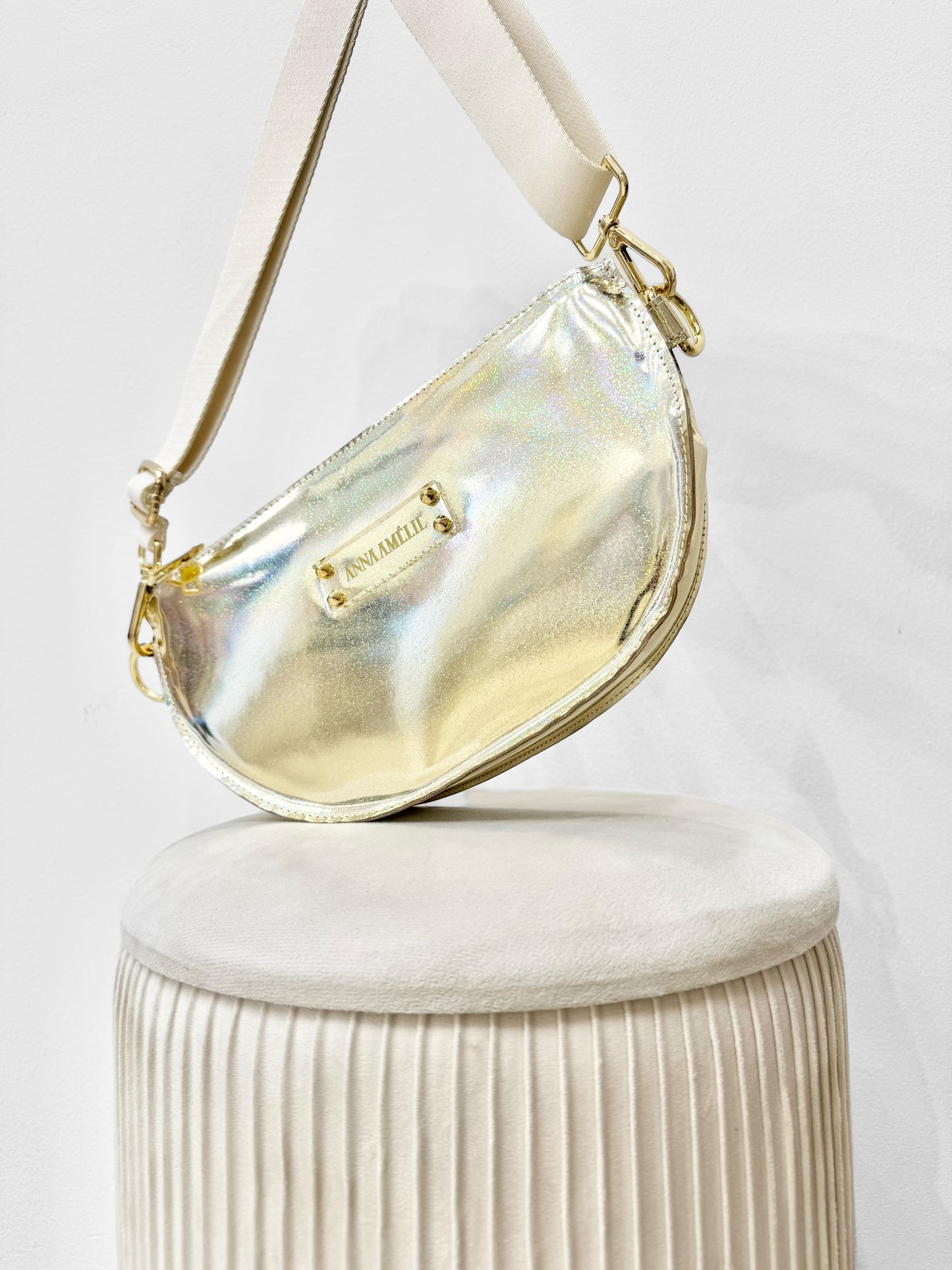 SOPHIE “L” BELTBAG  - HOLOGRAPHIC GOLD LEATHER