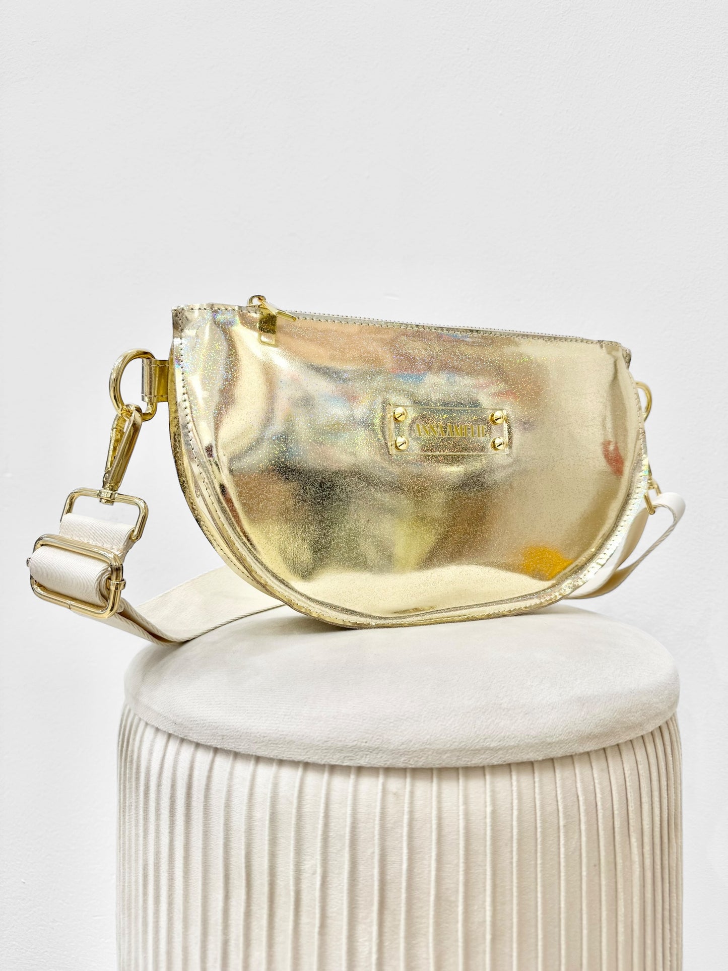 SOPHIE “L” BELTBAG  - HOLOGRAPHIC GOLD LEATHER