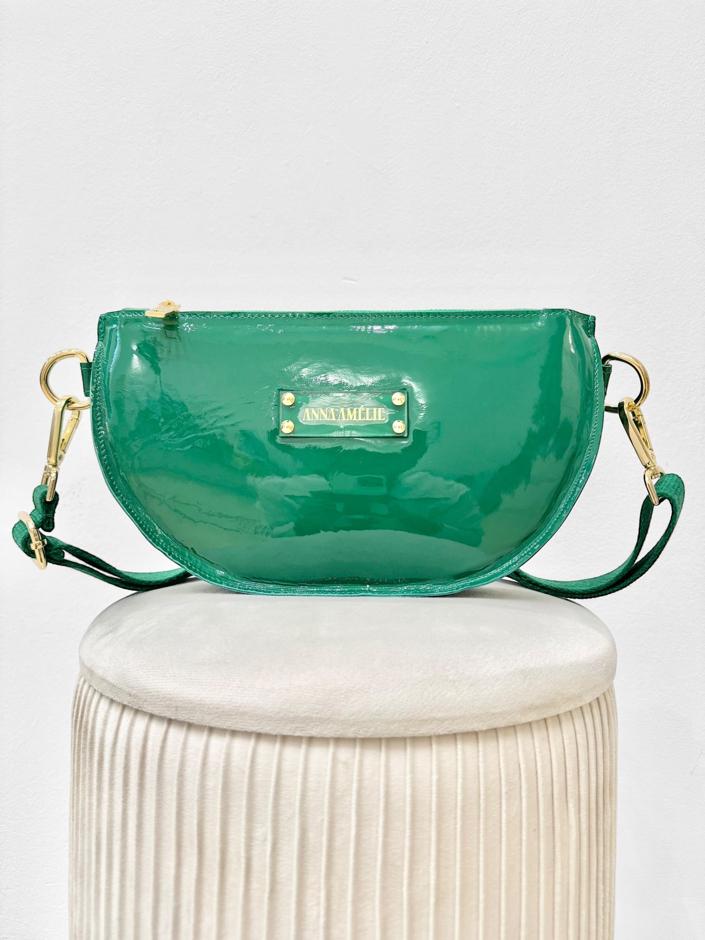 SOPHIE “L” BELTBAG  - GREEN PATENT LEATHER