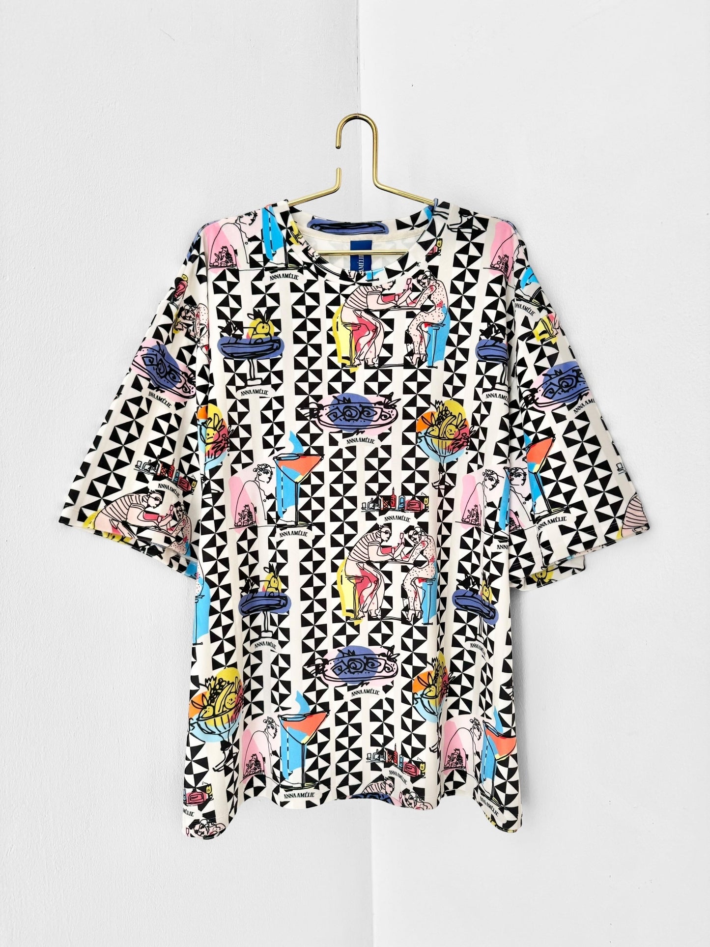 VELVET OVERSIZED T-SHIRT - FEAST PRINT | MULTICOLOR PRINT MIX