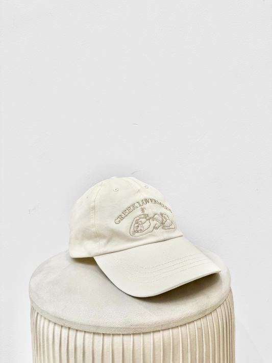 VRYSI BASEBALL CAP - “GREEK LOVERS CLUB” | SOFT BEIGE