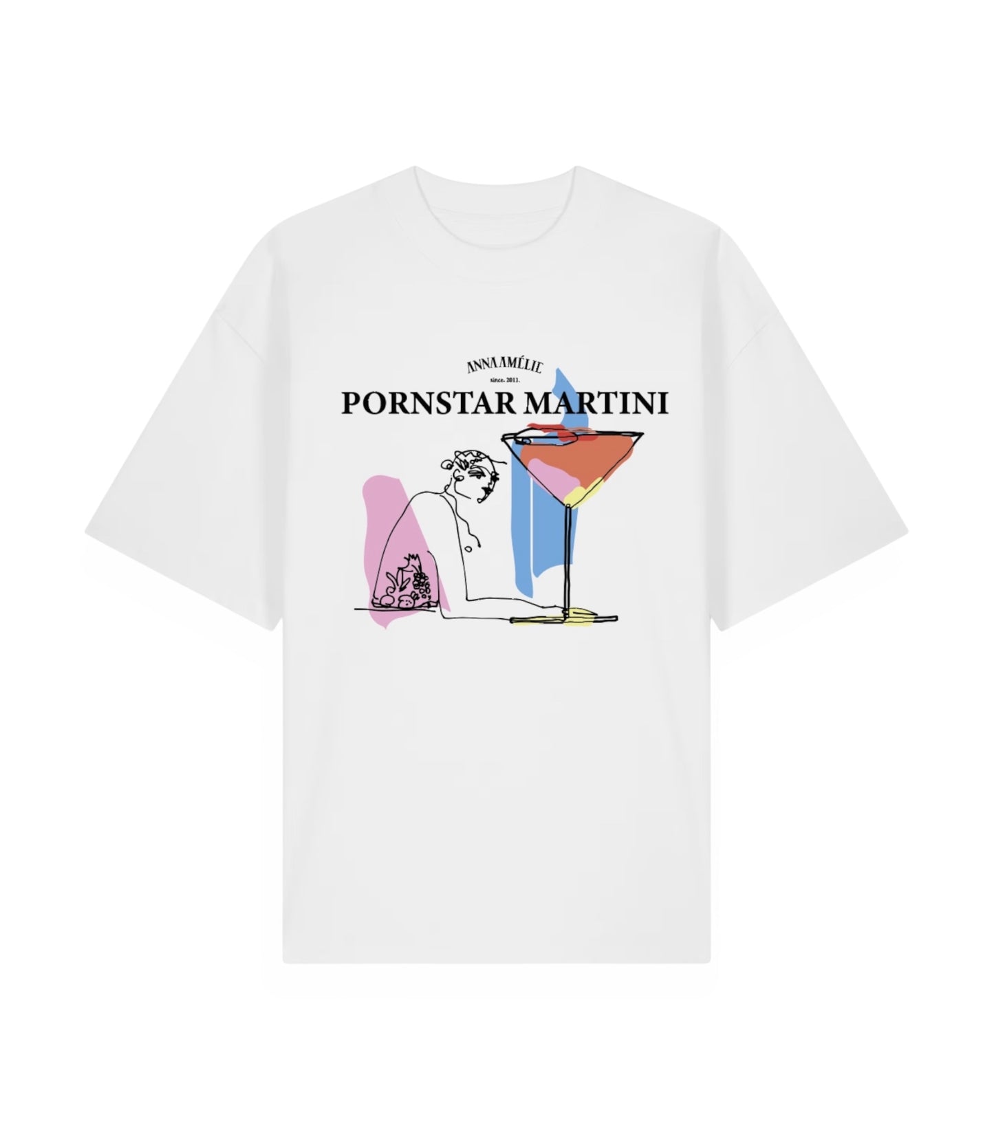 “PORNSTAR MARTINI” OVERSIZED T-SHIRT | WHITE