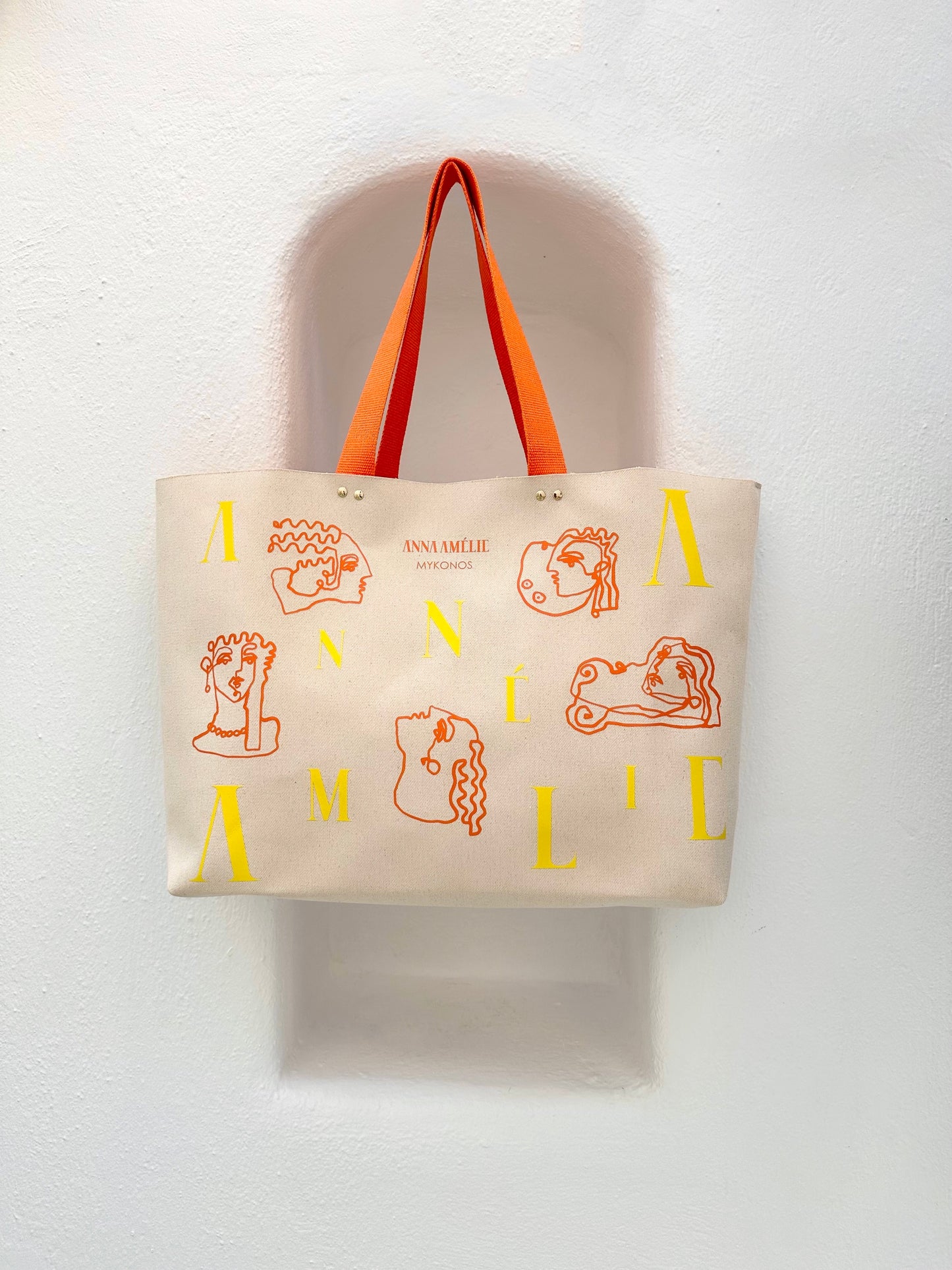 STUDIO TOTE “XL” - BEACH DAY PRINT | ORANGE & YELLOW