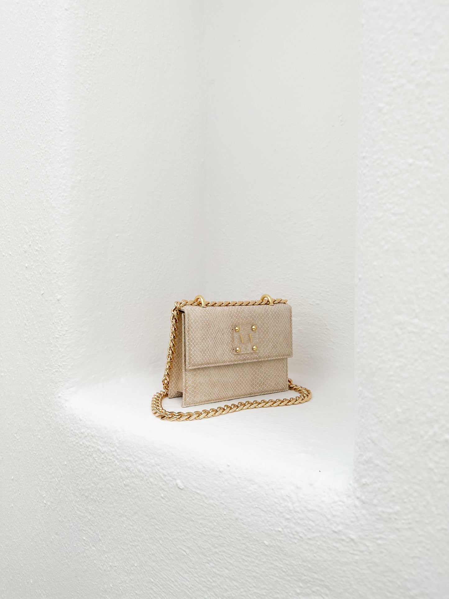 JUNE BAG  |  TAUPE-NUDE SNAKE EMBOSSED LEATHER