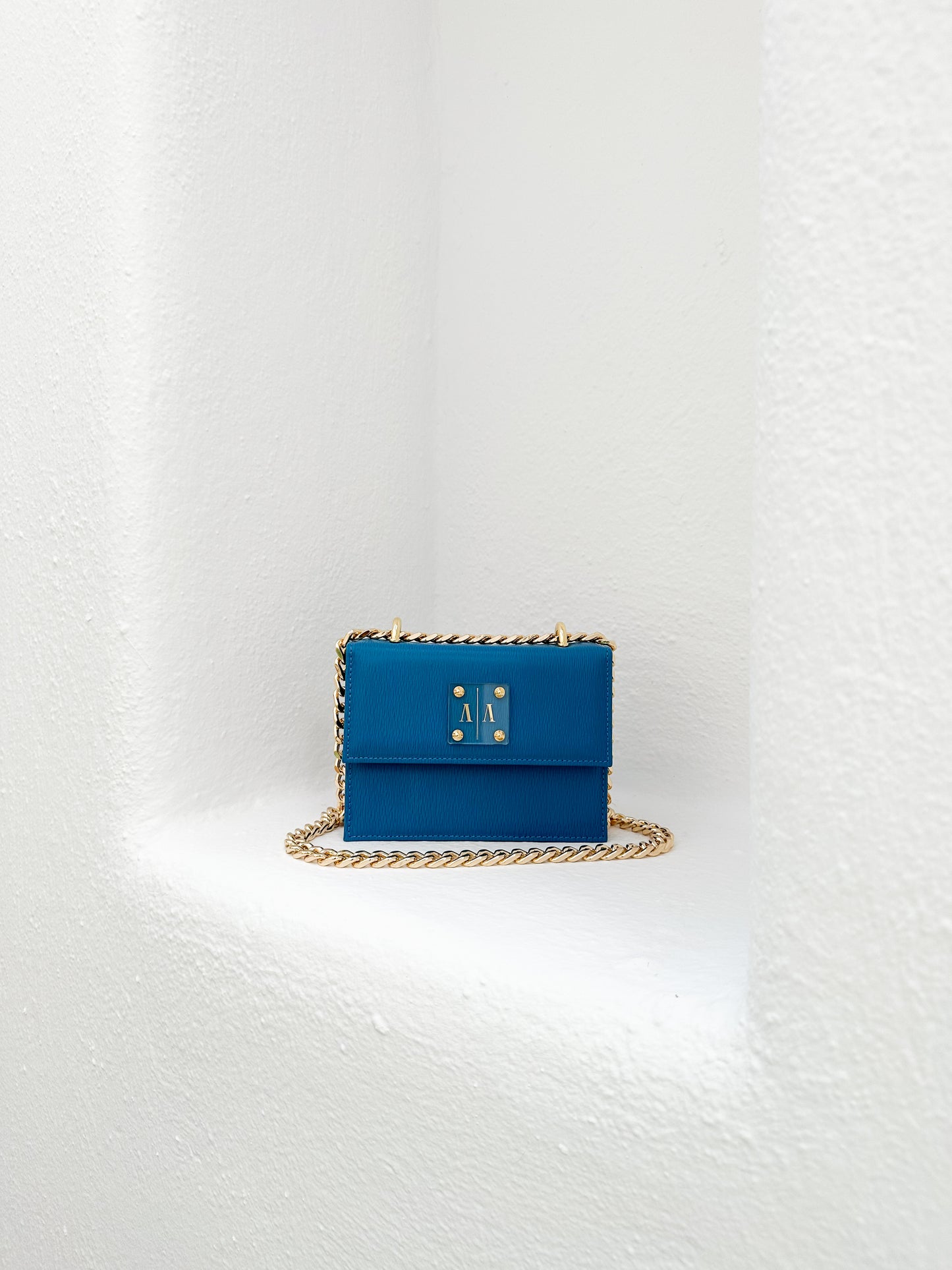 JUNE BAG  |  BLUE WOOD-GRAIN LEATHER