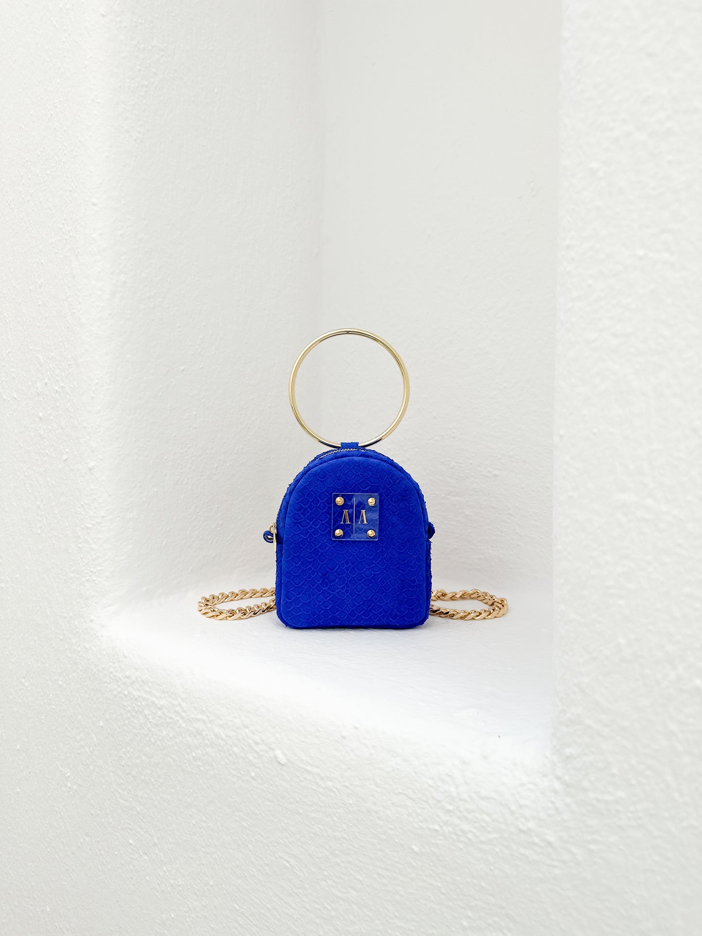 DORA BABY BACKPACK | ULTRAMARINE BLUE EMBOSSED SUEDE